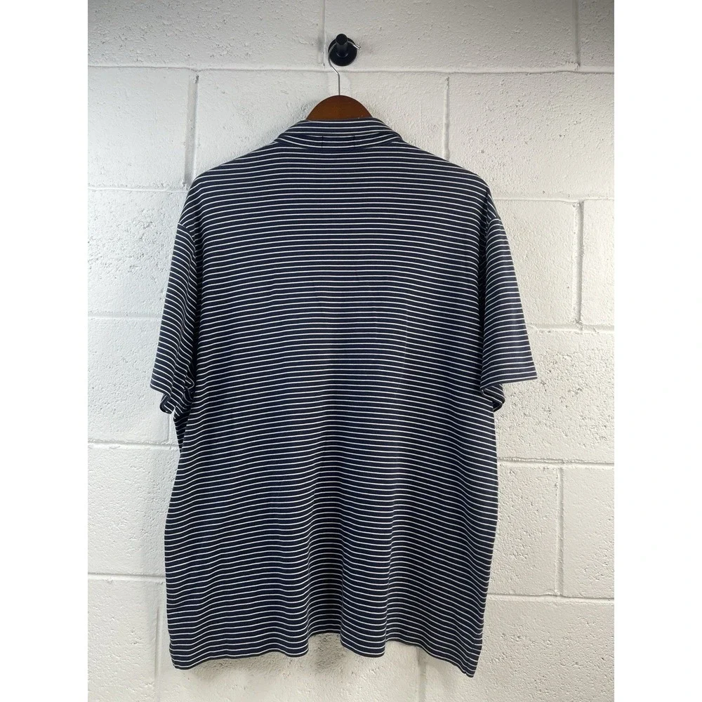 Polo Ralph Lauren Men's Navy/White Striped Short Sleeve Polo Shirt Size 2XL  EUC